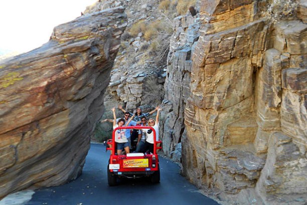 a truck with a mountain in the background